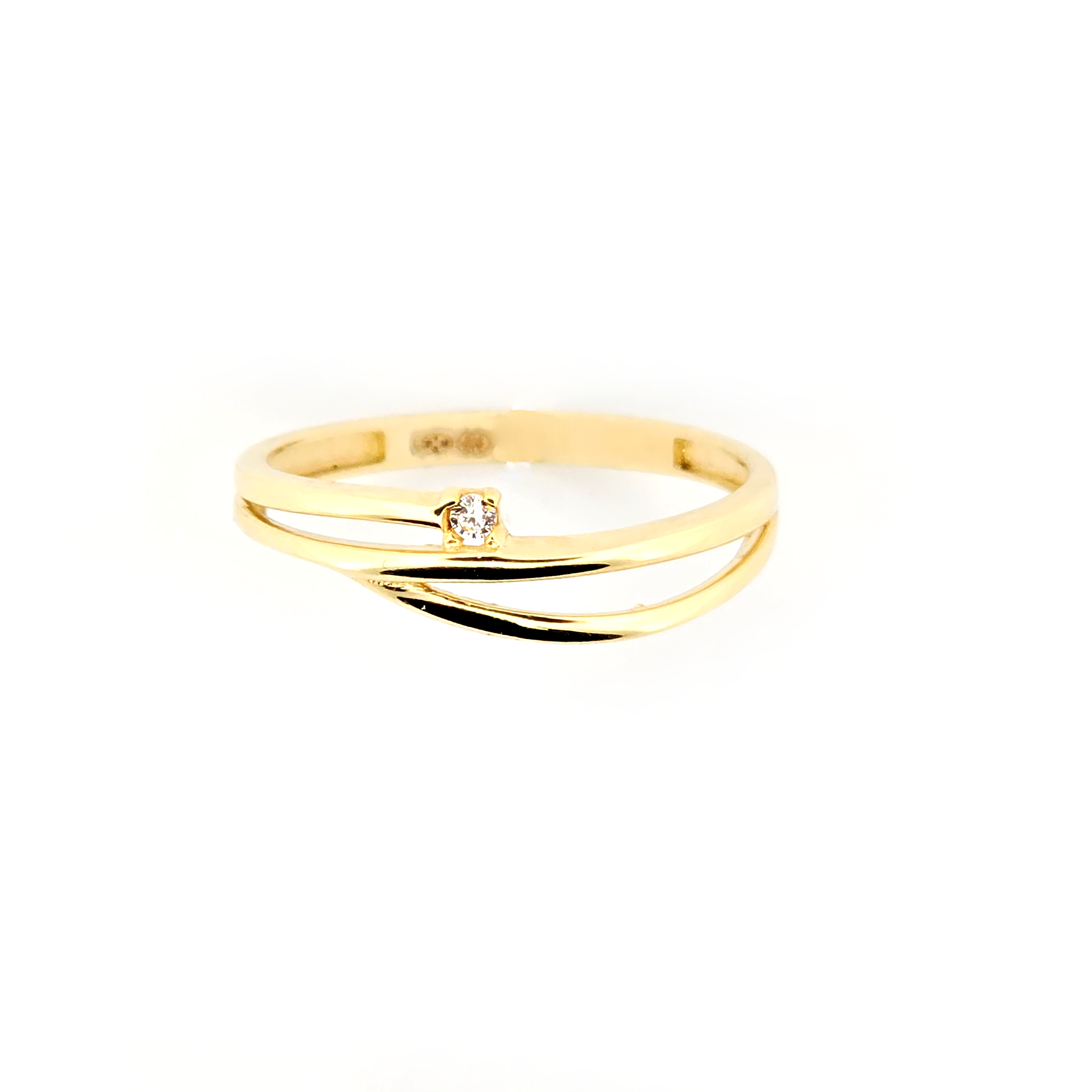 Opengewerkte ring met 1 zirkonia